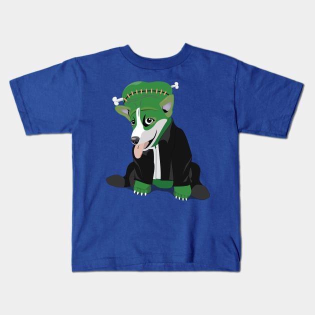 Corgi Frankenstein Kids T-Shirt by Kanom-Tom